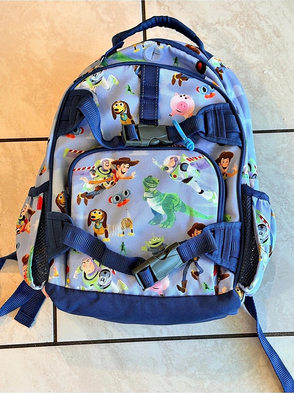 Disney Kids Blue & Multicolor Character Print Backpack